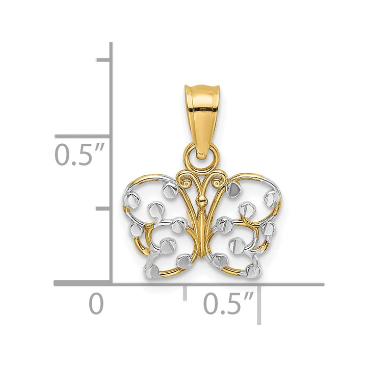 Lovely Rita's Pendants & Charms 10K Yellow Gold Solid Polished D.C. Small Butterfly Charm