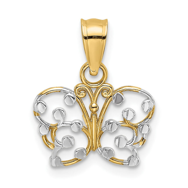 Lovely Rita's Pendants & Charms 10K Yellow Gold Solid Polished D.C. Small Butterfly Charm
