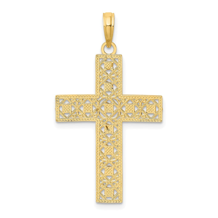 Lovely Rita's Pendants & Charms 10K Yellow Gold Polished D.C. and Cut-Out Large Latin Cross Charm