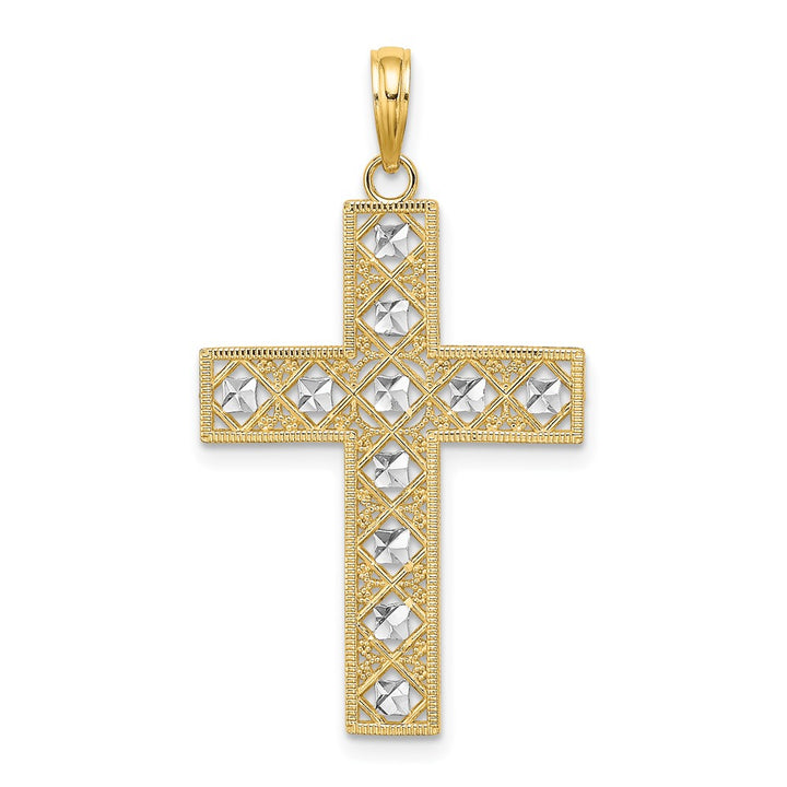 Lovely Rita's Pendants & Charms 10K Yellow Gold Polished D.C. and Cut-Out Large Latin Cross Charm