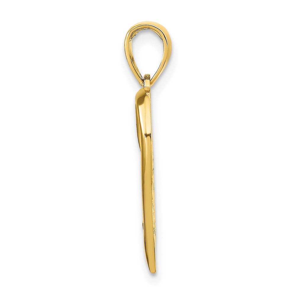 Lovely Rita's Pendants & Charms 10K Yellow Gold Solid Polished Medium Heart and X Pendant