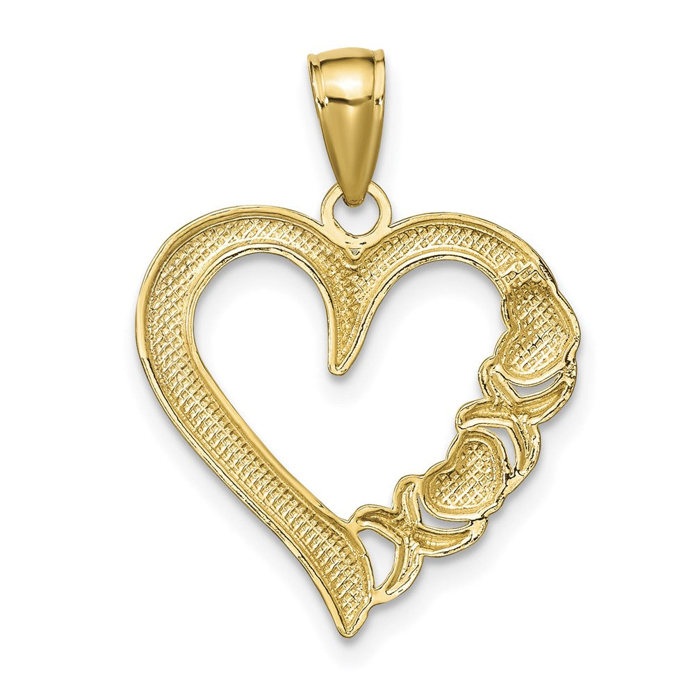 Lovely Rita's Pendants & Charms 10K Yellow Gold Solid Polished Medium Heart and X Pendant