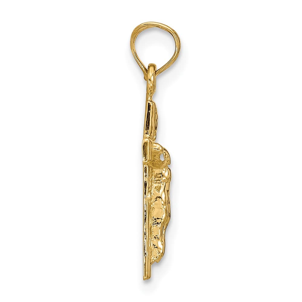 Lovely Rita's Pendants & Charms 10K Yellow Gold Solid Polished Medium Latin Crucifix Pendant