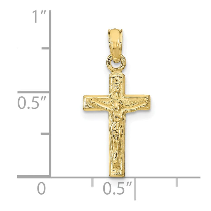 Lovely Rita's Pendants & Charms 10K Yellow Gold Solid Polished Medium Latin Crucifix Pendant