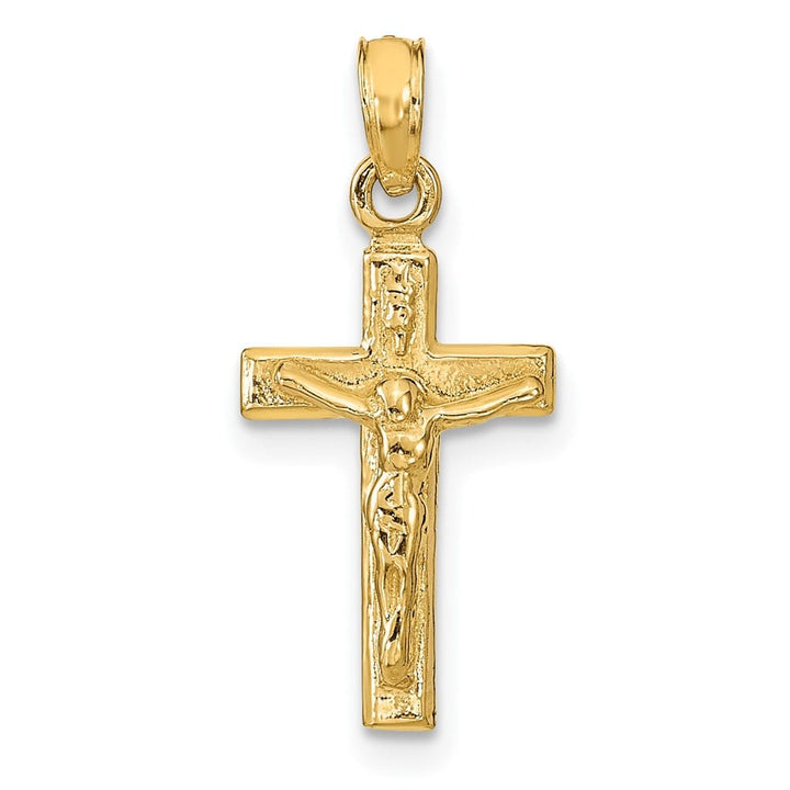 Lovely Rita's Pendants & Charms 10K Yellow Gold Solid Polished Medium Latin Crucifix Pendant