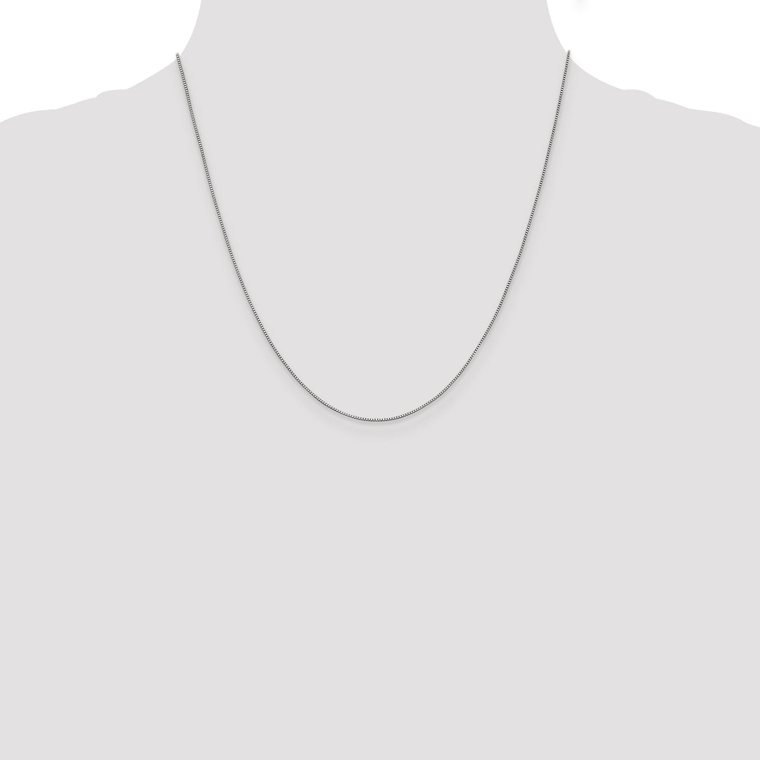 10K White Gold .7mm Box with Lobster Clasp Chain