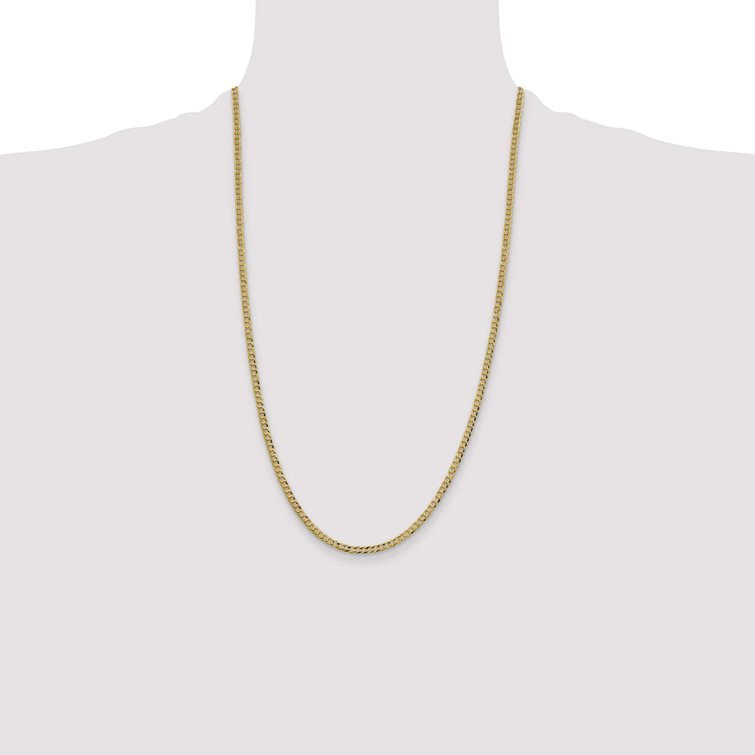 10K Yellow Gold 3.1mm Lightweight Flat Cuban Chain