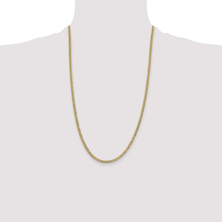 10K Yellow Gold 3.1mm Lightweight Flat Cuban Chain