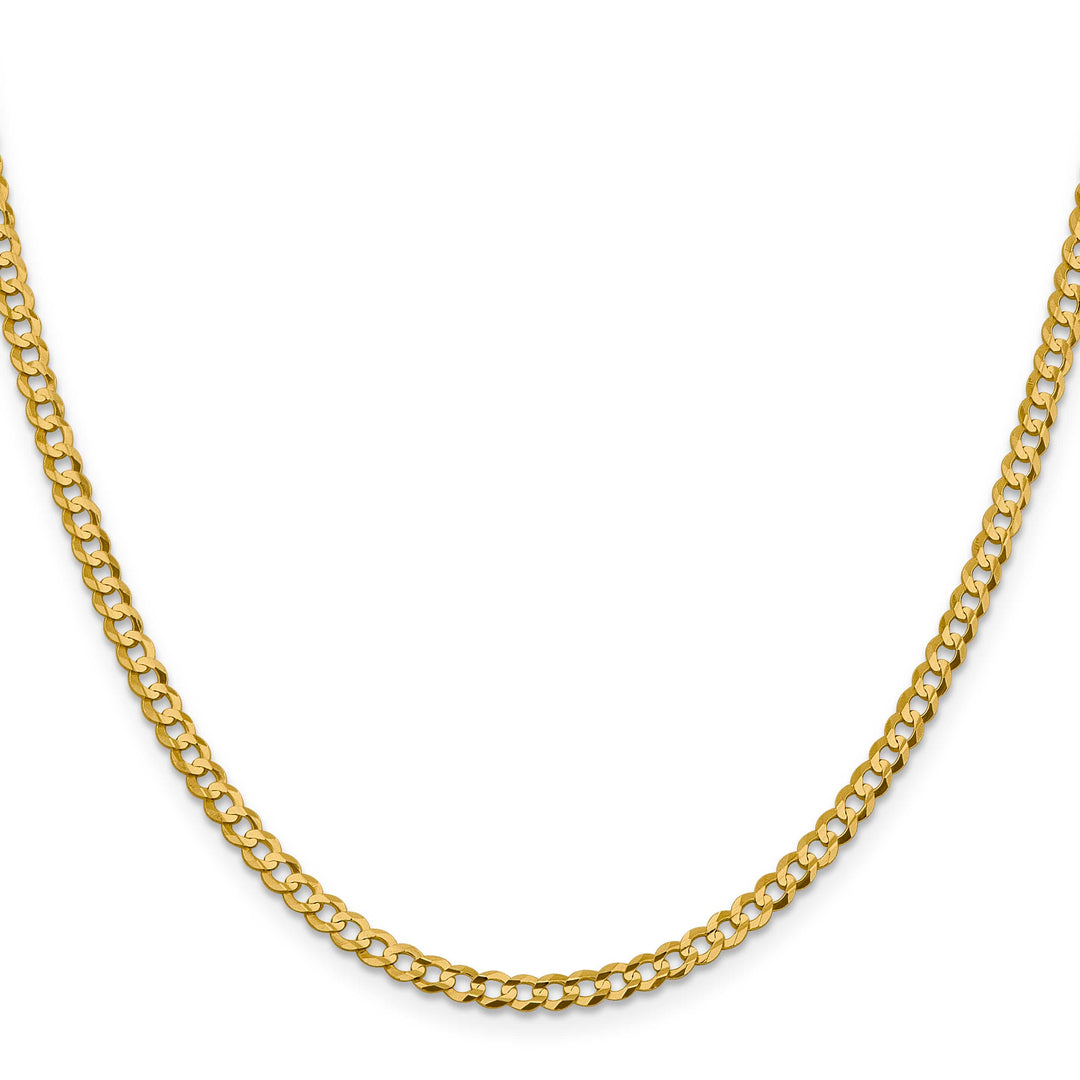 10K Yellow Gold 3.7mm Lightweight Flat Cuban Chain