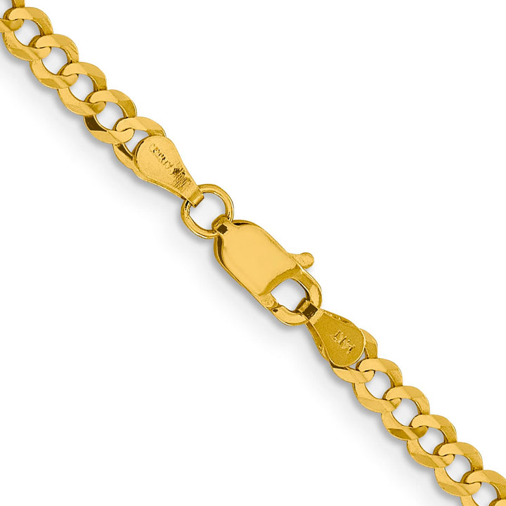 10K Yellow Gold 3.7mm Lightweight Flat Cuban Chain