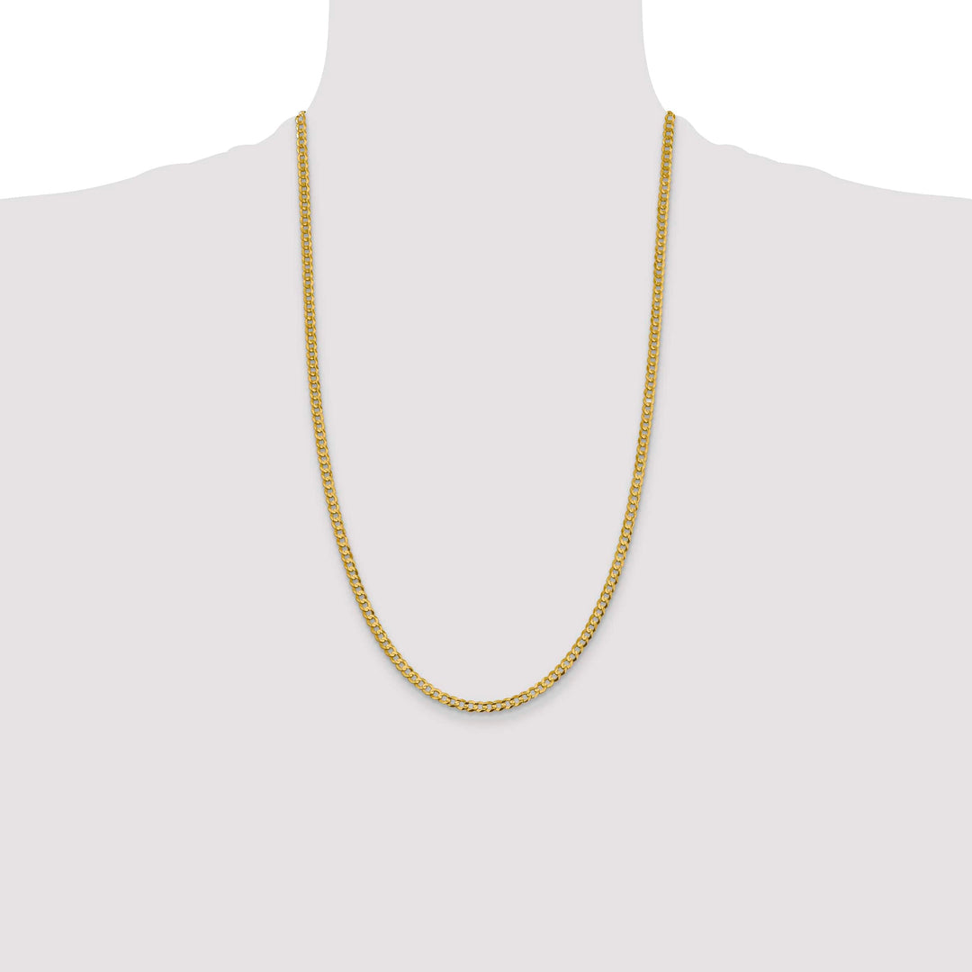 10K Yellow Gold 3.7mm Lightweight Flat Cuban Chain