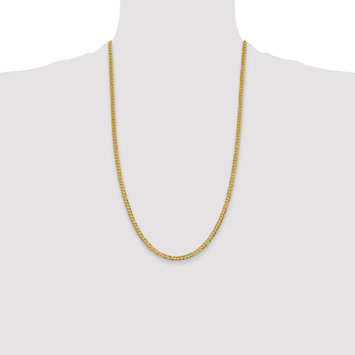 10K Yellow Gold 3.7mm Lightweight Flat Cuban Chain