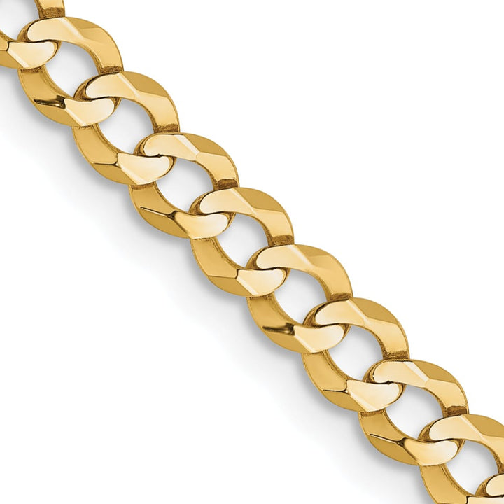 10K Yellow Gold 3.7mm Lightweight Flat Cuban Chain
