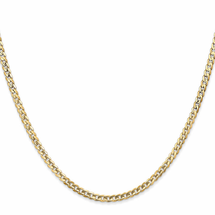 10K Yellow Gold 3mm Open Concave Curb Chain 10K