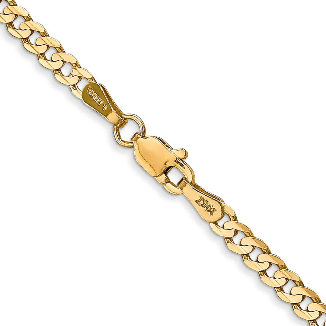 10K Yellow Gold 3mm Open Concave Curb Chain 10K