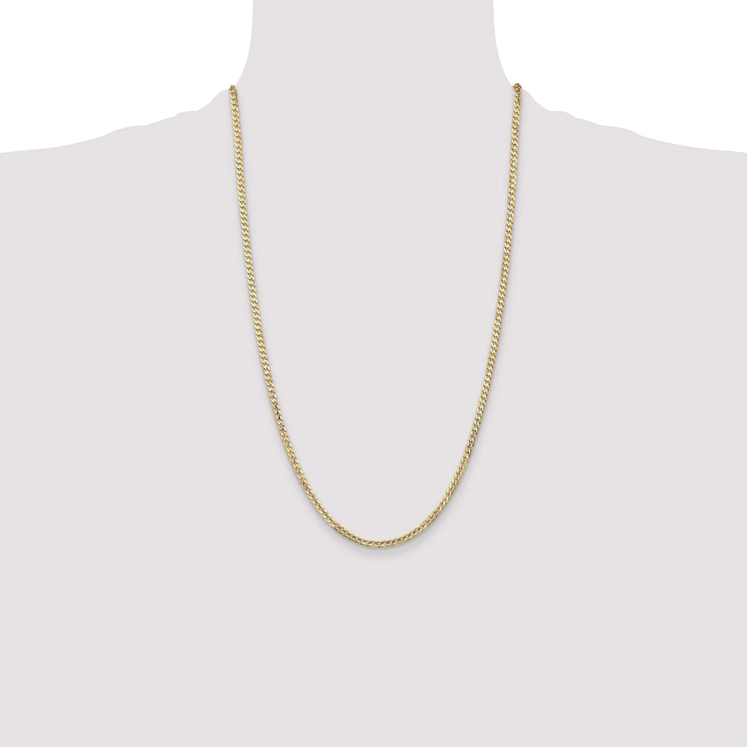 10K Yellow Gold 3mm Open Concave Curb Chain 10K
