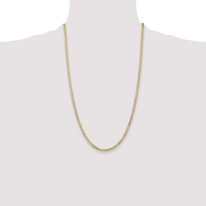 10K Yellow Gold 3mm Open Concave Curb Chain 10K
