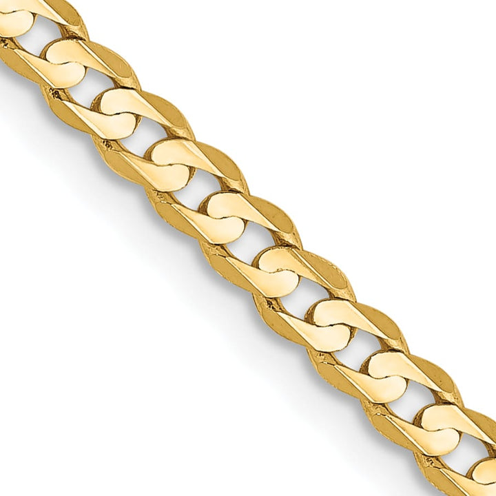 10K Yellow Gold 3mm Open Concave Curb Chain 10K
