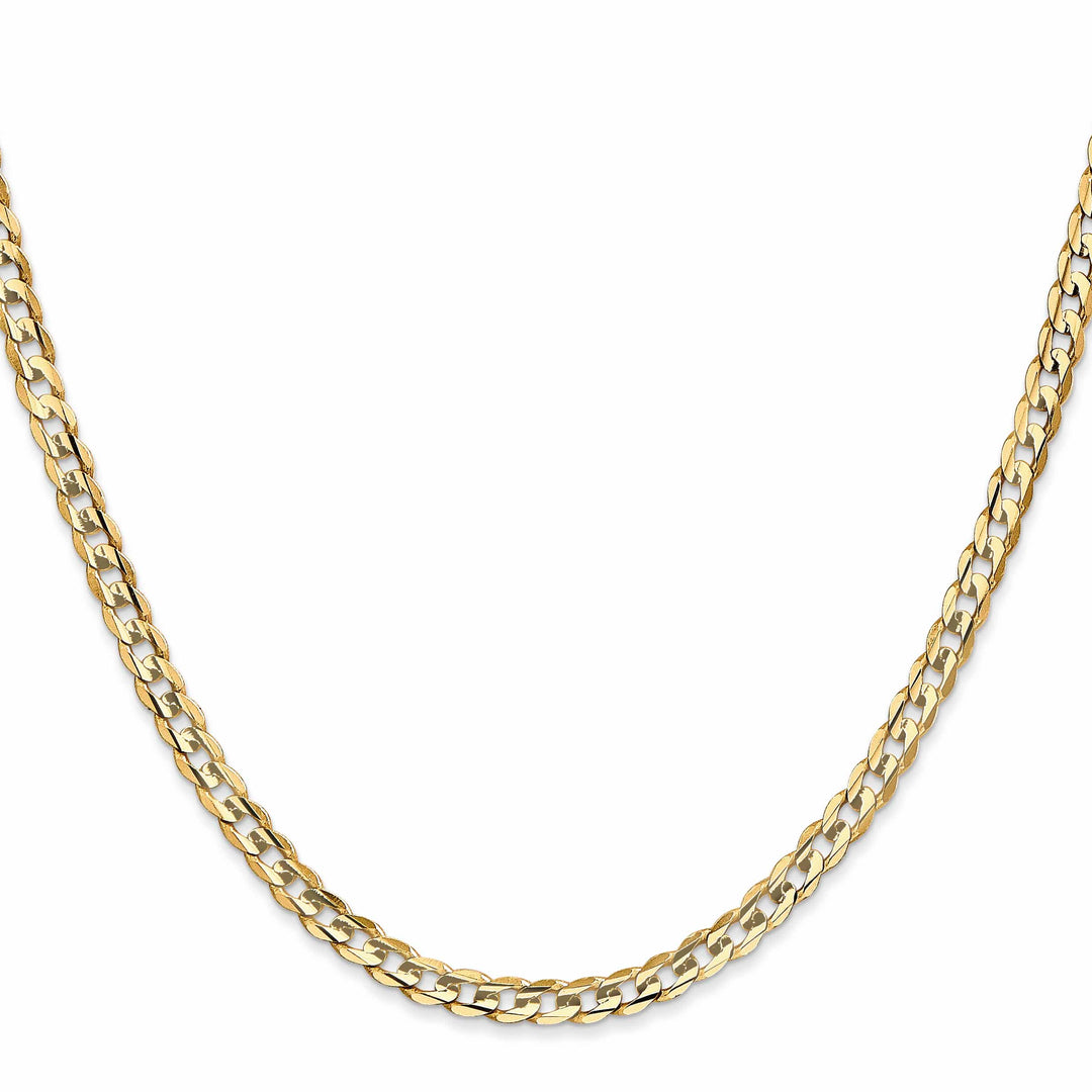 10K Yellow Gold 3.8mm Open Concave Curb Chain 10K