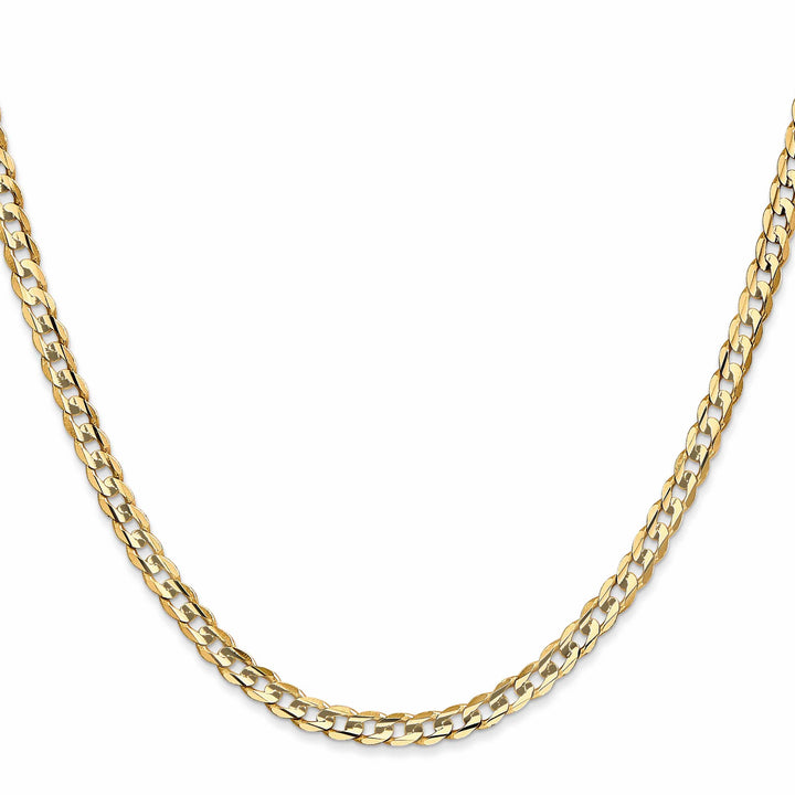 10K Yellow Gold 3.8mm Open Concave Curb Chain 10K
