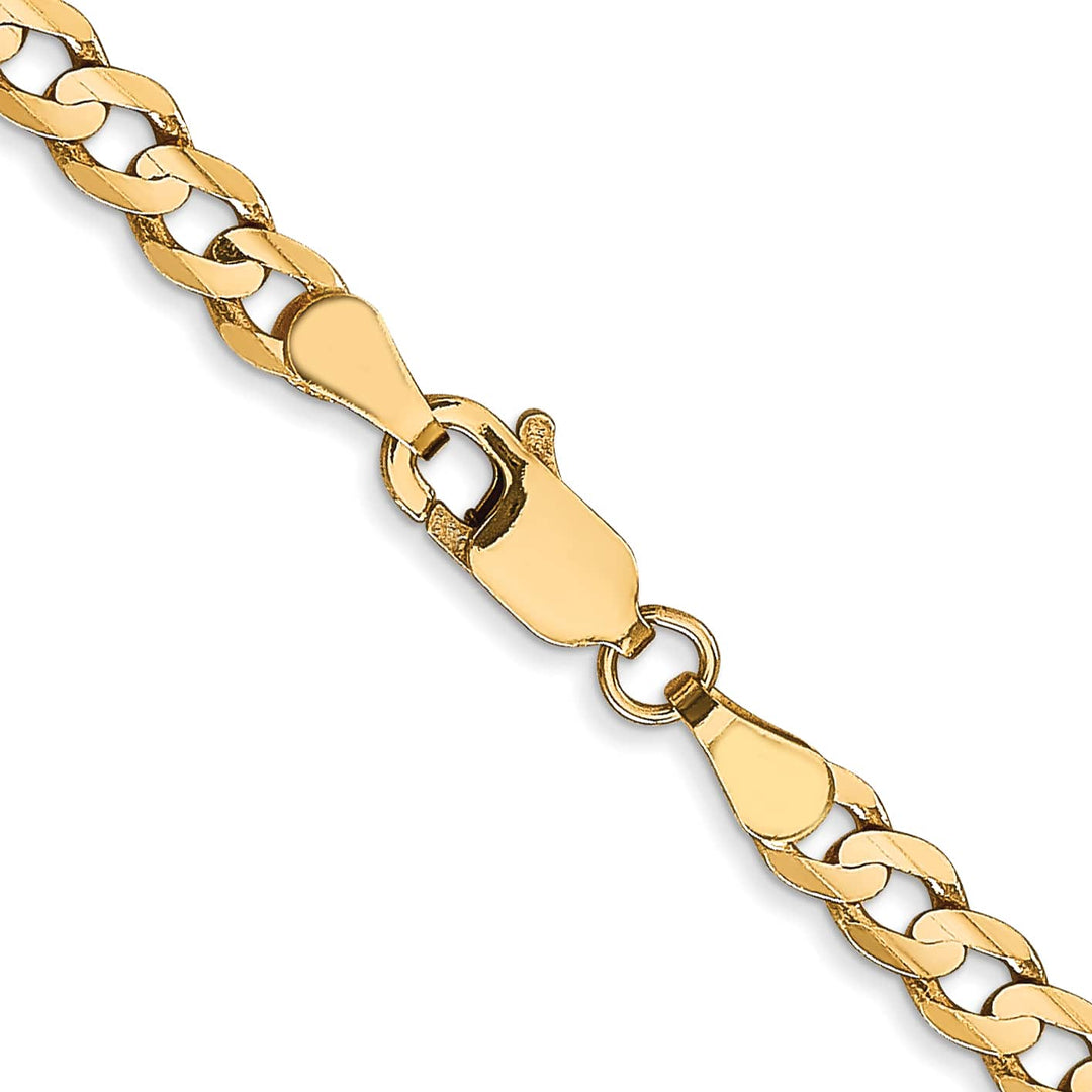 10K Yellow Gold 3.8mm Open Concave Curb Chain 10K