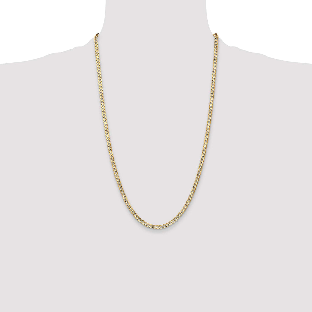 10K Yellow Gold 3.8mm Open Concave Curb Chain 10K