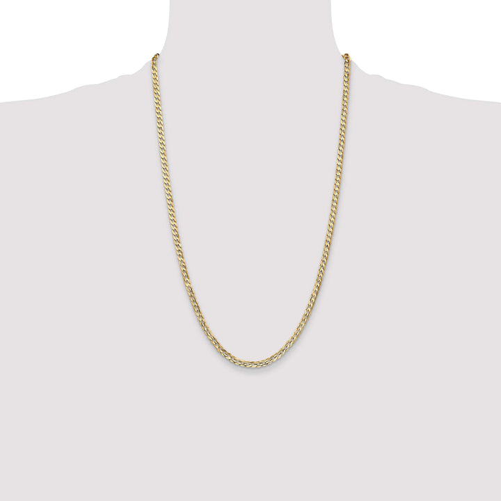 10K Yellow Gold 3.8mm Open Concave Curb Chain 10K
