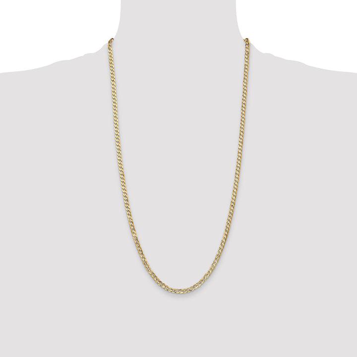 10K Yellow Gold 3.8mm Open Concave Curb Chain 10K