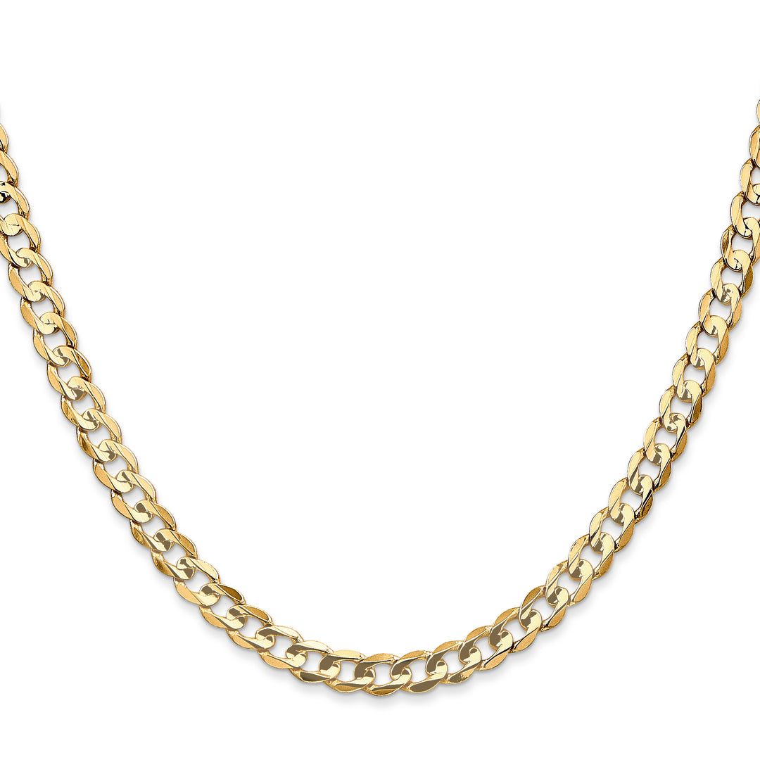 10K Yellow Gold 4.5mm Open Concave Curb Chain 10K