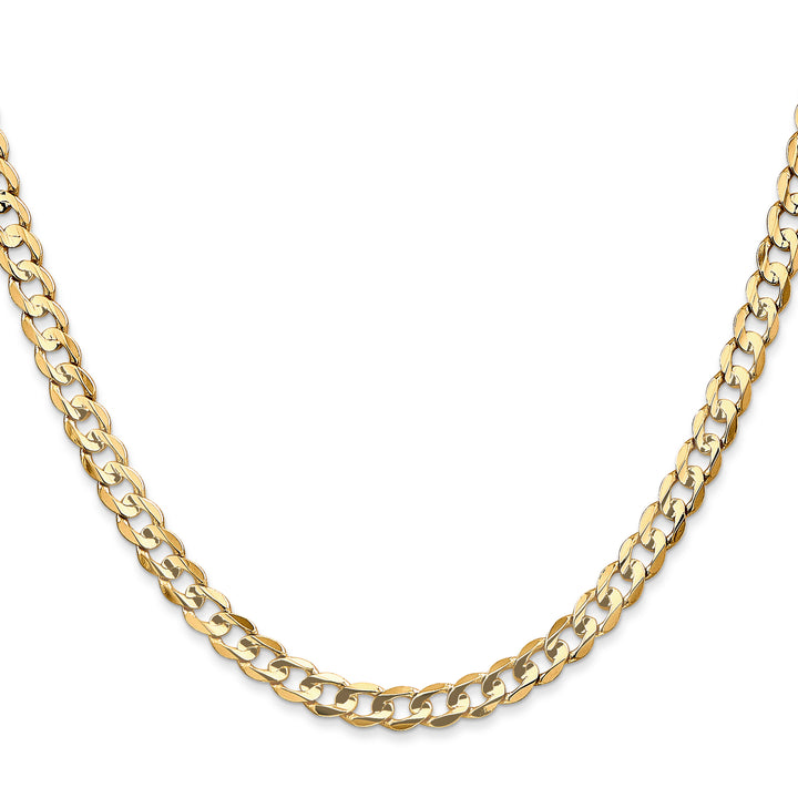 10K Yellow Gold 4.5mm Open Concave Curb Chain 10K