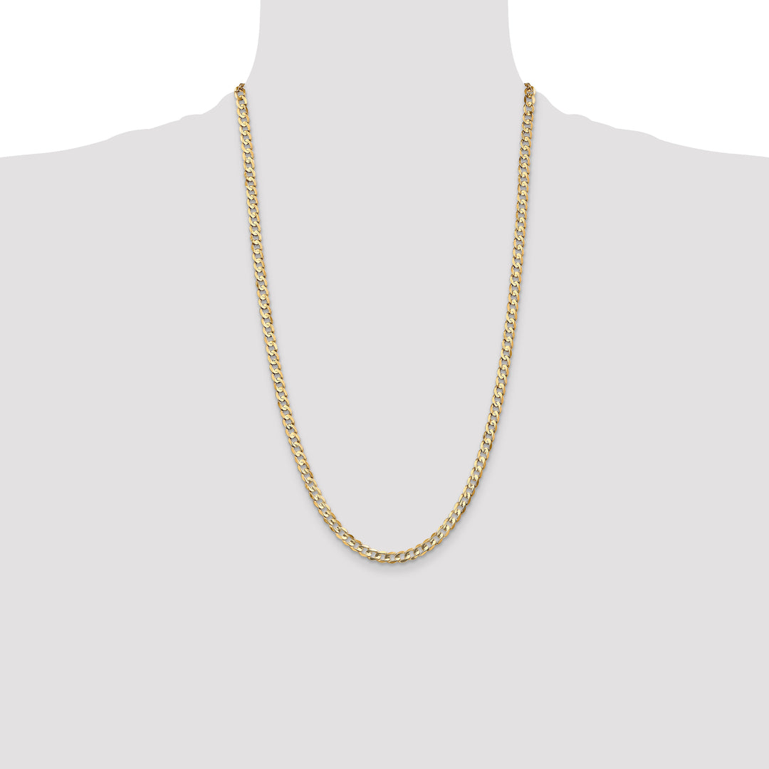 10K Yellow Gold 4.5mm Open Concave Curb Chain 10K