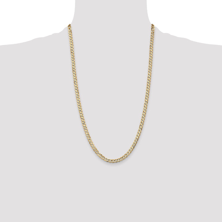 10K Yellow Gold 4.5mm Open Concave Curb Chain 10K