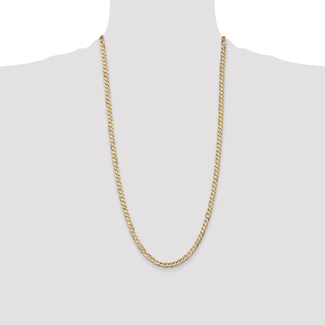 10K Yellow Gold 4.5mm Open Concave Curb Chain 10K