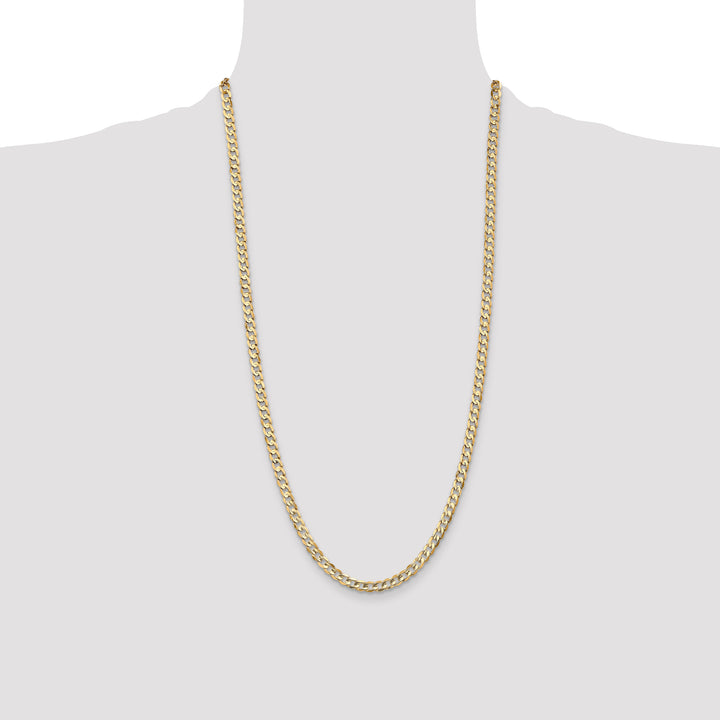 10K Yellow Gold 4.5mm Open Concave Curb Chain 10K