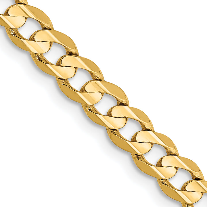 10K Yellow Gold 4.5mm Open Concave Curb Chain 10K