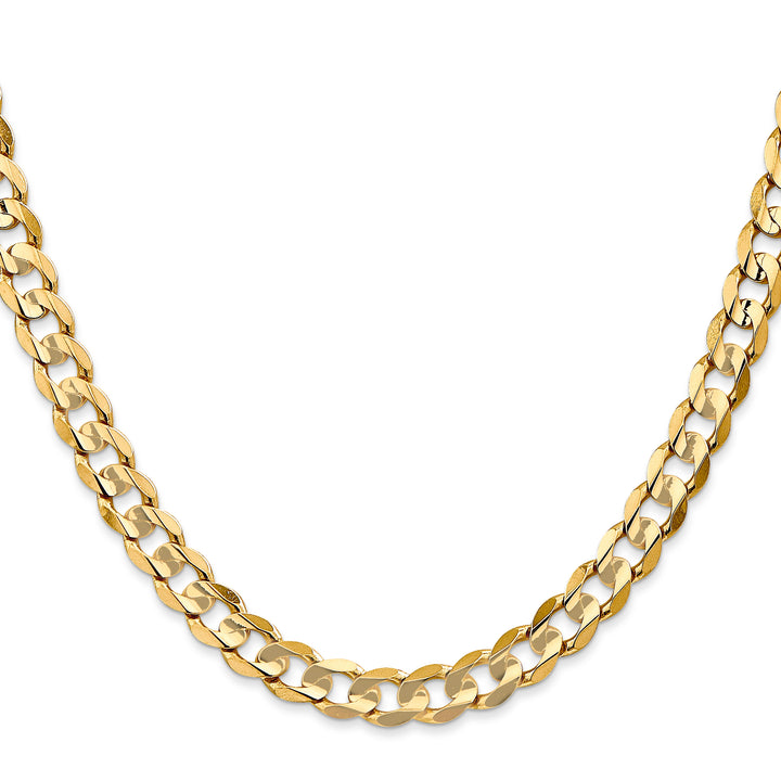 10K Yellow Gold 6.75mm Open Concave Curb Chain 10K