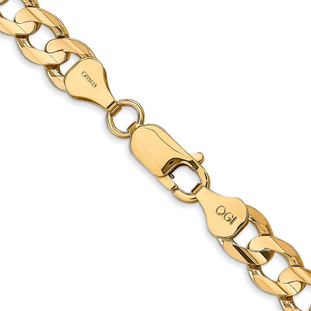 10K Yellow Gold 6.75mm Open Concave Curb Chain 10K