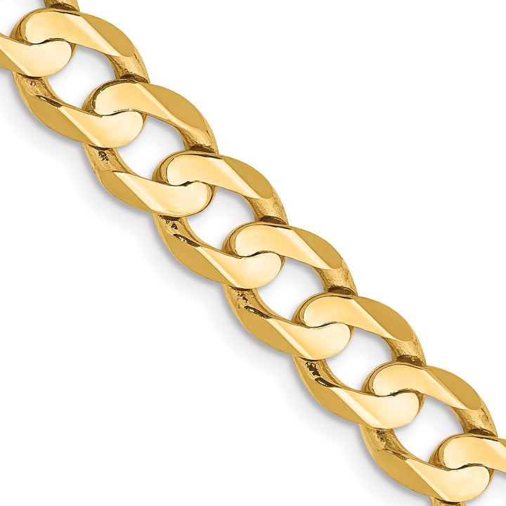 10K Yellow Gold 6.75mm Open Concave Curb Chain 10K