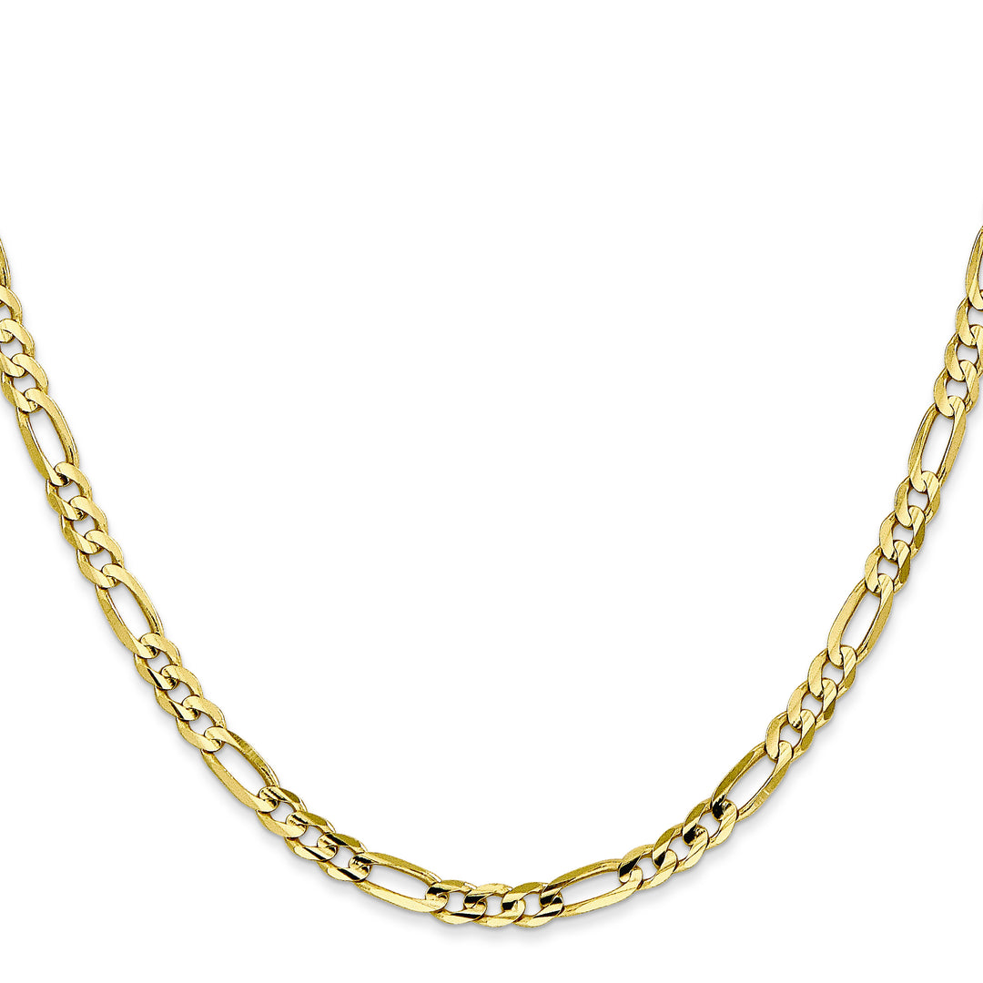 10K Yellow Gold 4mm Concave Open Figaro Chain