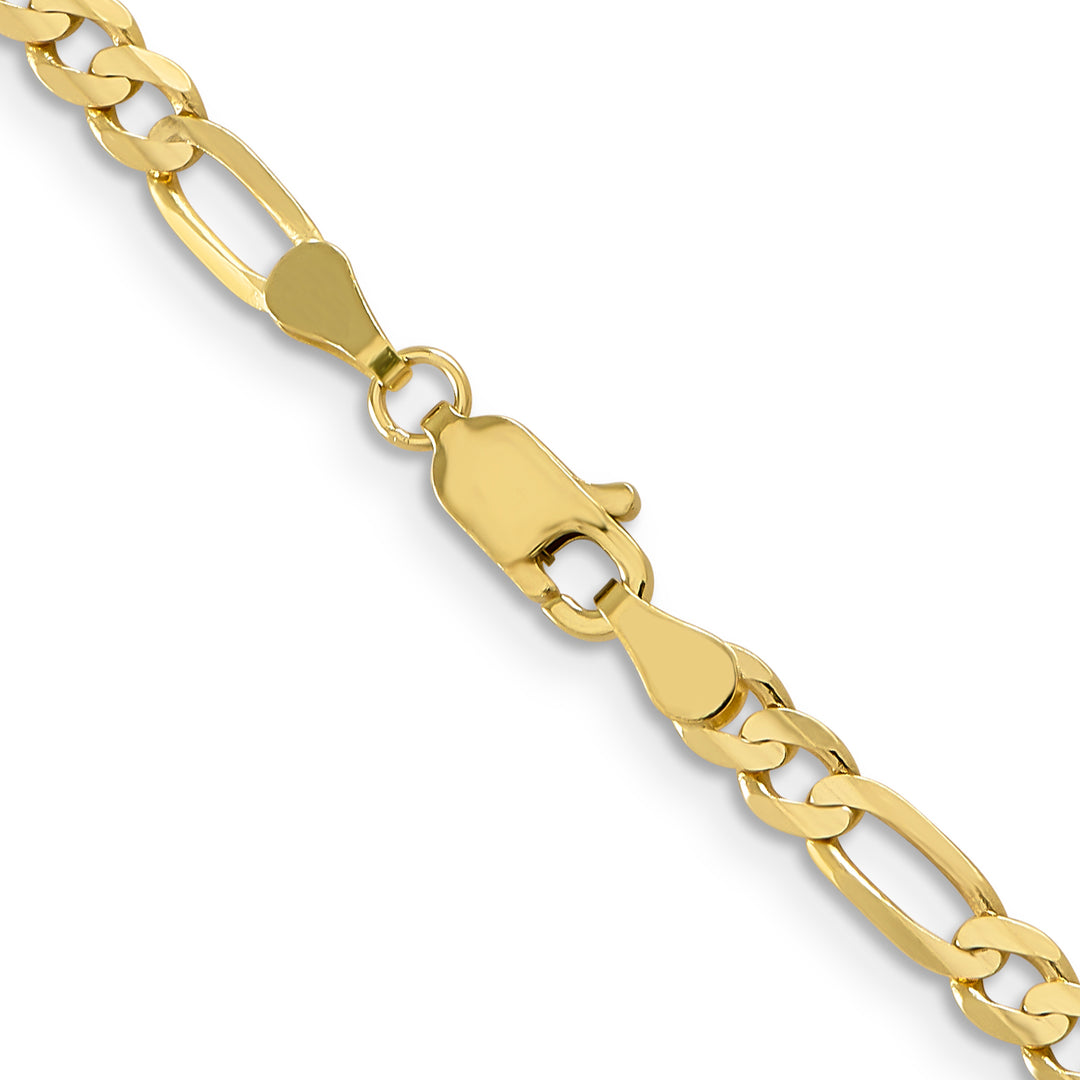 10K Yellow Gold 4mm Concave Open Figaro Chain