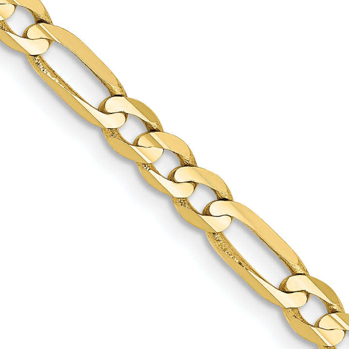 10K Yellow Gold 4mm Concave Open Figaro Chain