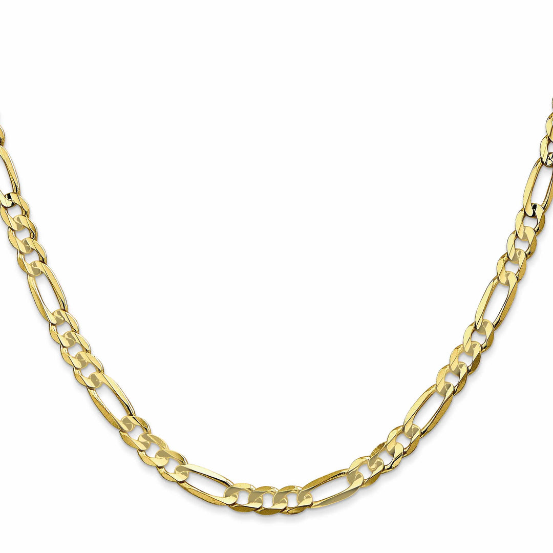 10K Yellow Gold 4.5mm Concave Open Figaro Chain