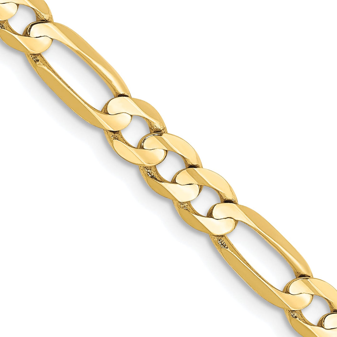 10K Yellow Gold 4.5mm Concave Open Figaro Chain