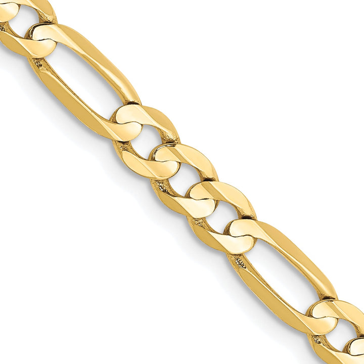 10K Yellow Gold 4.5mm Concave Open Figaro Chain