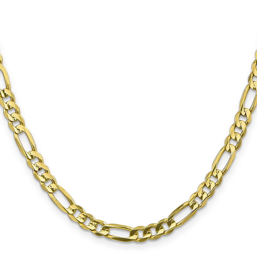 10K Yellow Gold 5.5mm Concave Open Figaro Chain