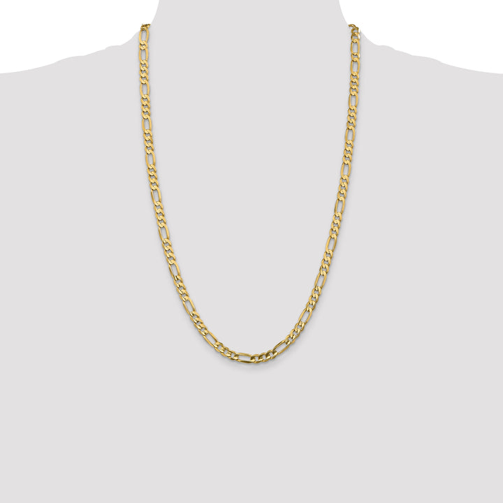 10K Yellow Gold 5.5mm Concave Open Figaro Chain