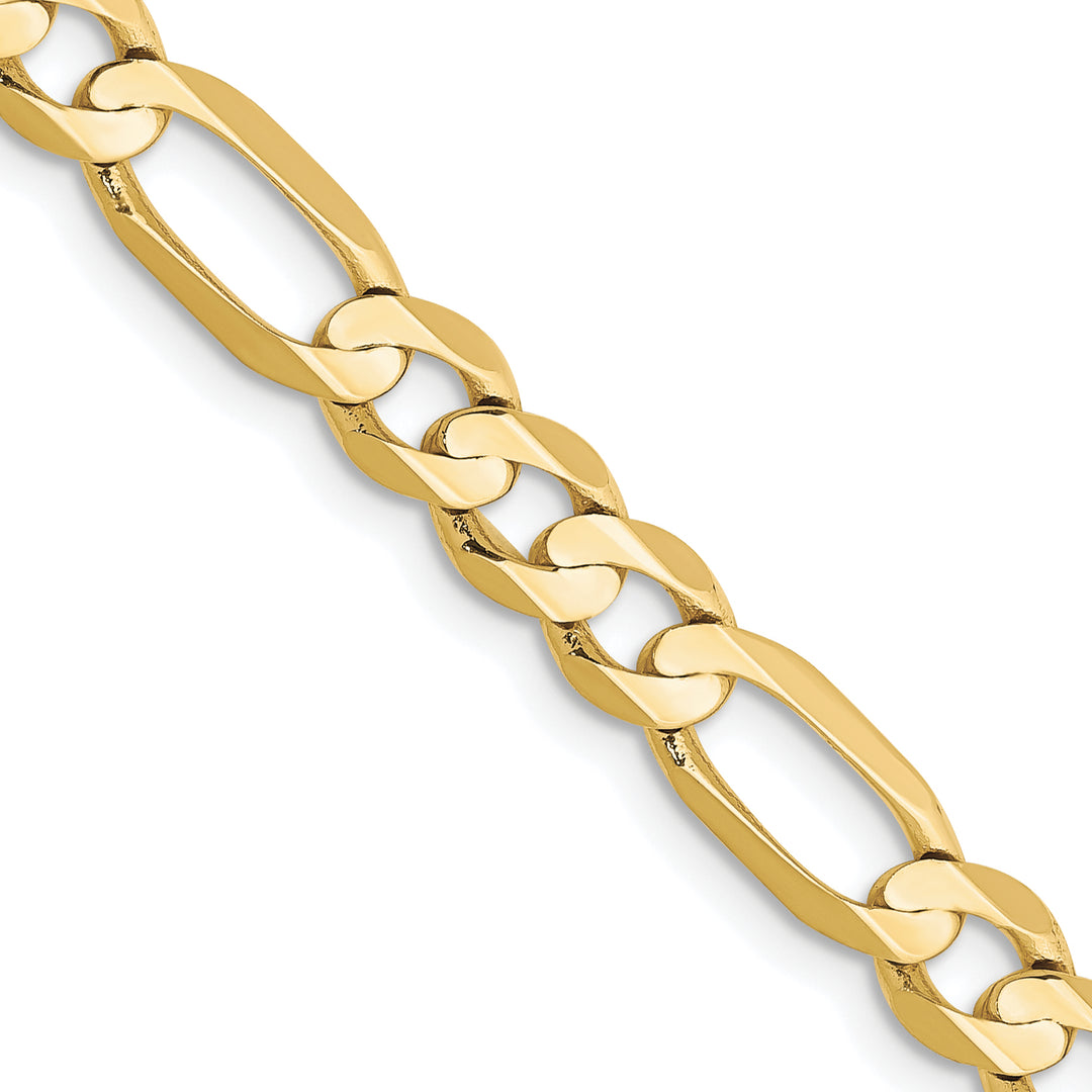 10K Yellow Gold 5.5mm Concave Open Figaro Chain
