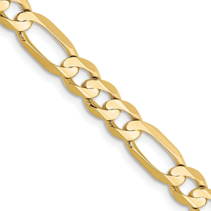 10K Yellow Gold 5.5mm Concave Open Figaro Chain