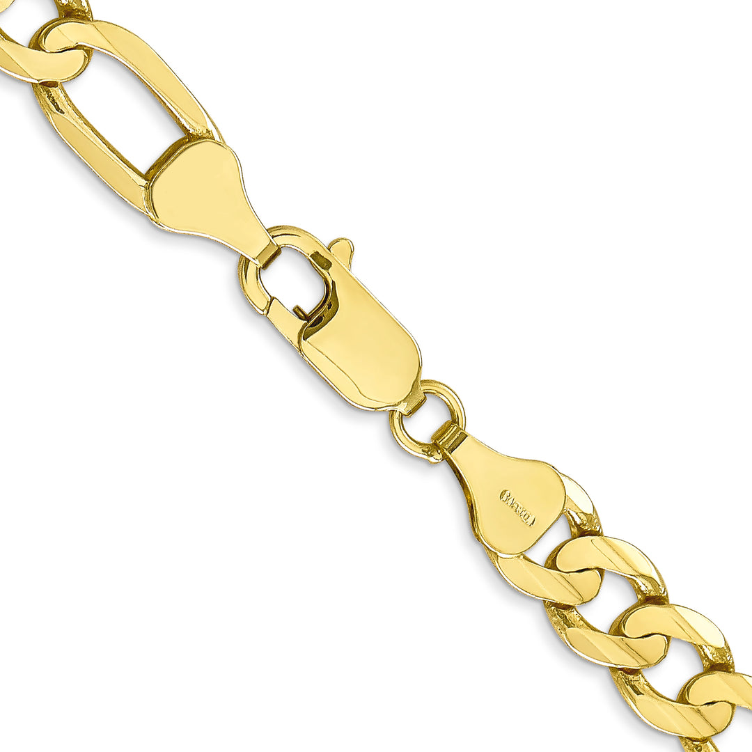 10K Yellow Gold 6.75mm Concave Open Figaro Chain