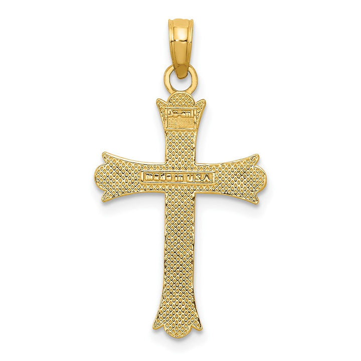Lovely Rita's Pendants & Charms 10K Yellow Gold Solid Polished Large Fleur de Lis Cross Pendant